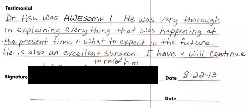 A Testimonial from patient 186 that underwent procedure at Memorial Plastic Surgery