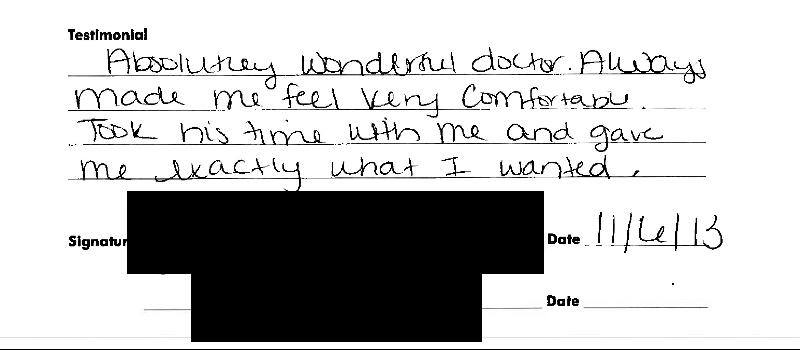 A Testimonial from patient 190 that underwent procedure at Memorial Plastic Surgery