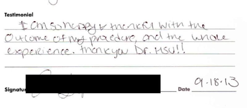 A Testimonial from patient 168 that underwent procedure at Memorial Plastic Surgery